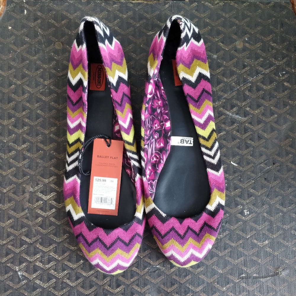 Target x Missoni Women’s Knit Ballet Flats in Fuchsia Zig Zag Flat size 11